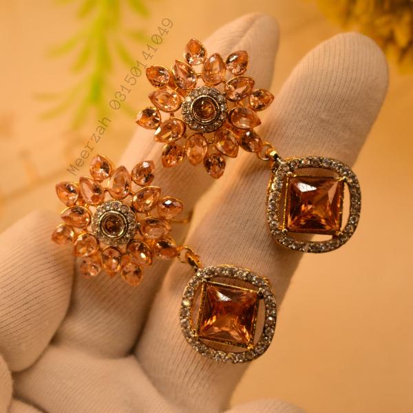 Glamorous Luminous Design Real Stones Earrings for Girls/Women