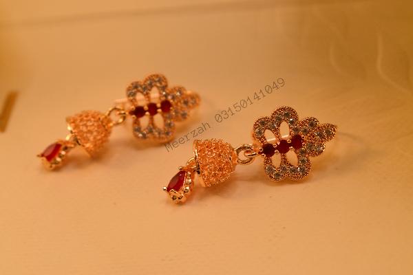 Elegant Crystal Stones Gold Plated Earrings for Girls/Women