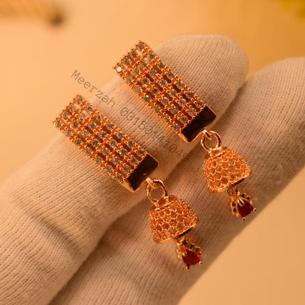 Fancy Crystal Stones Gold Plated Earrings for Girls/Women