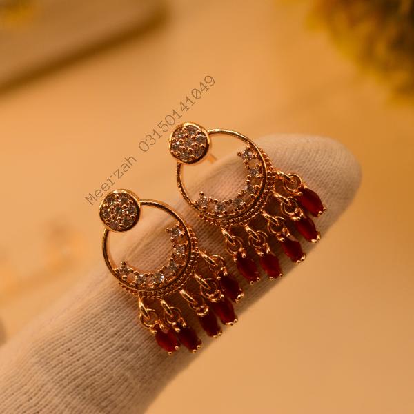 Glamorous Crystal Stones Gold Plated Earrings for Girls/Women