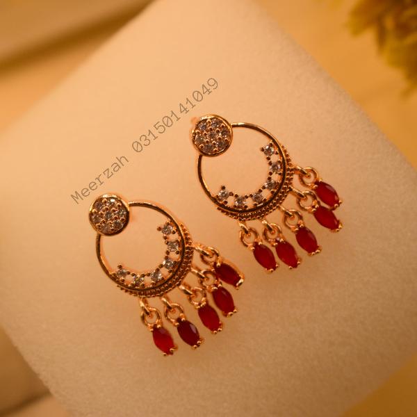 Glamorous Crystal Stones Gold Plated Earrings for Girls/Women