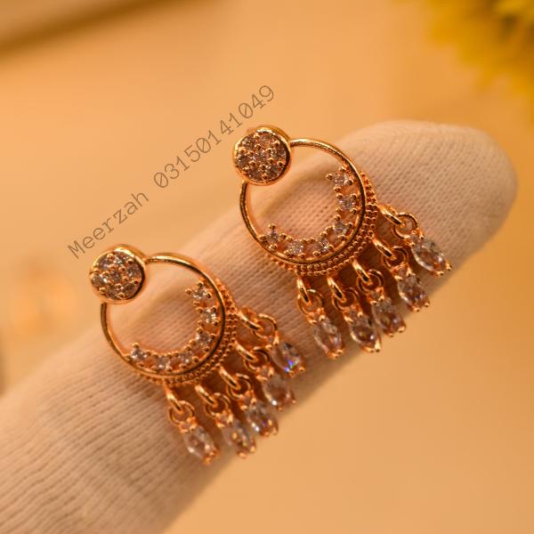 Glamorous Crystal Stones Gold Plated Earrings for Girls/Women