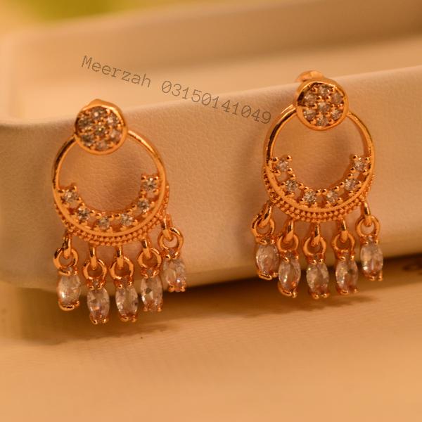 Glamorous Crystal Stones Gold Plated Earrings for Girls/Women