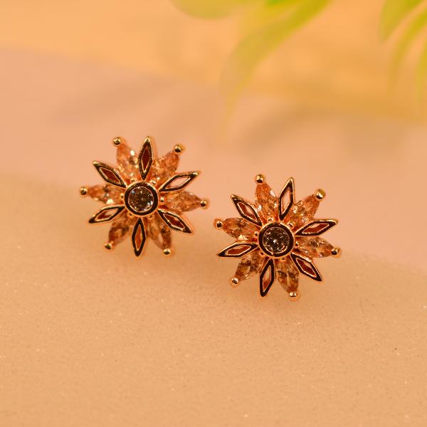 Elegant Design Crystal Stones Gold Plated Earrings for Girls/Women