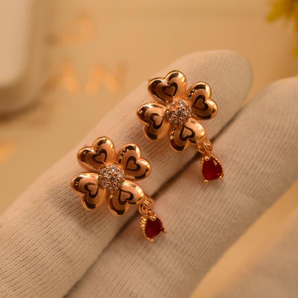 Unique Heart Design Gold Plated Earrings for Girls/Women