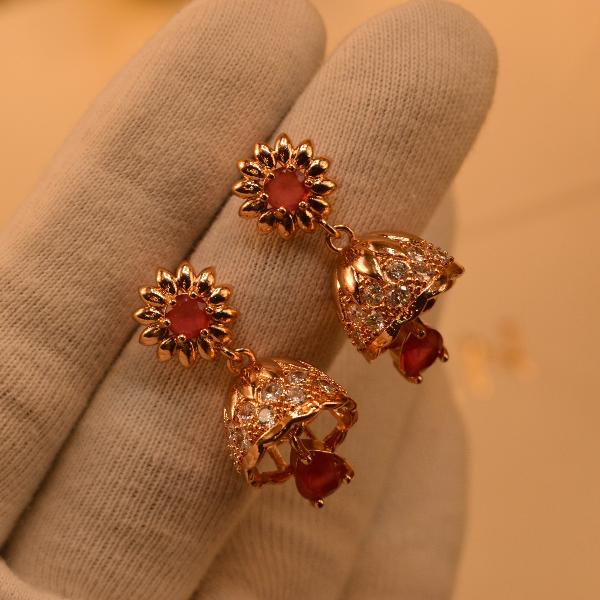 Luminous Stylish Design Crystal Stones Gold Plated Earrings for Girls/Women