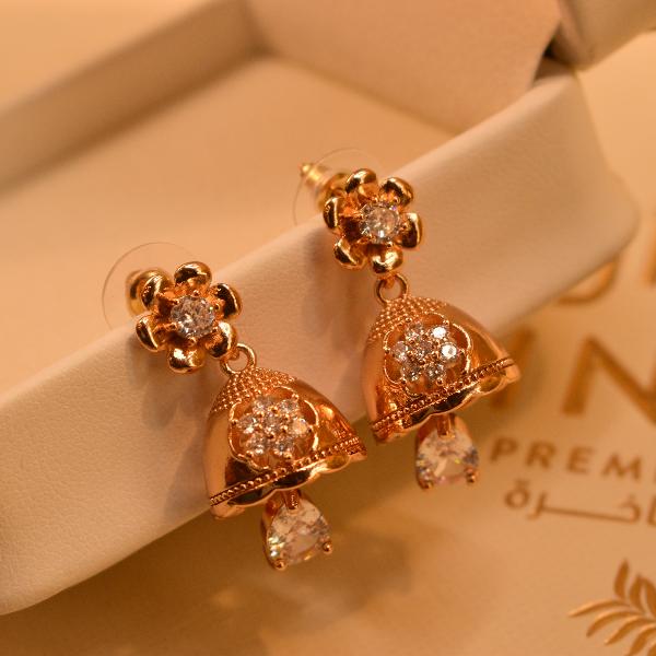 Gorgeous Design Real Stones Gold Plated Earrings for Girls/Women