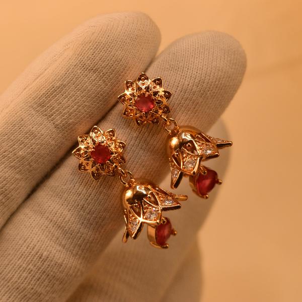 Glamorous Design Real Stones Gold Plated Earrings for Girls/Women