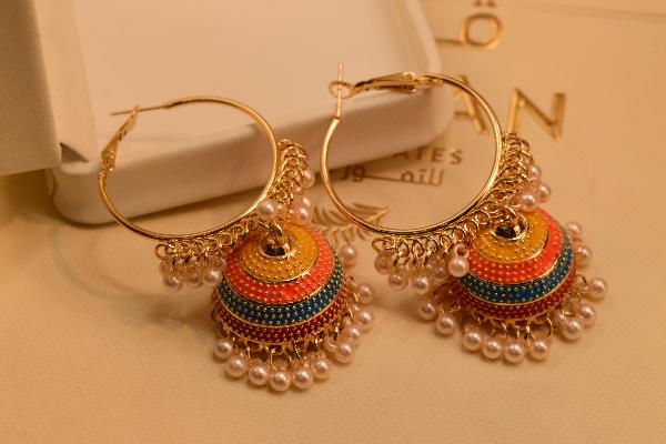 Gorgeous Beautiful Design Gold Plated Hoop Earrings for Girls/Women