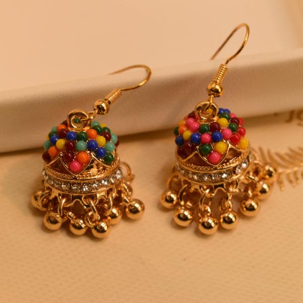 Elegant Luminous Design Multi Stones Gold Plated Earrings for Girls/Women