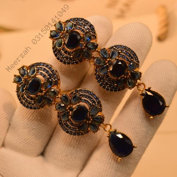 Glamorous Design Real Stones Gold Plated Earrings for Girls/Women