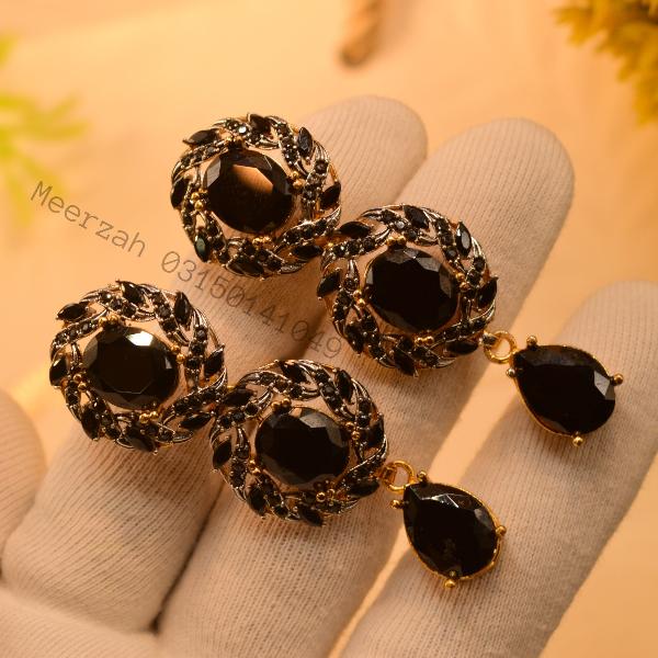 Gorgeous Unique Design Real Stones Gold Plated Earrings for Girls/Women