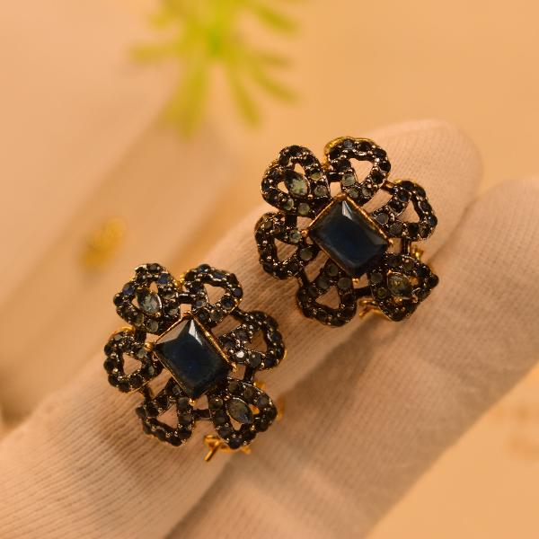 Elegant Fancy Design Real Stones Gold Plated Earrings for Girls/Women