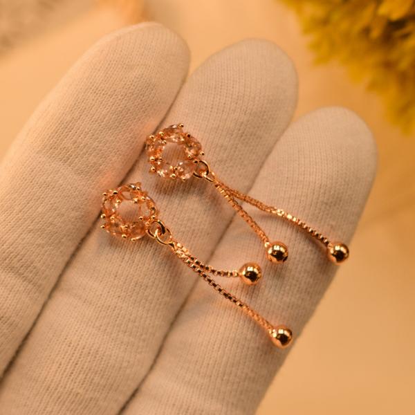 Luxury Gorgeous Design Real Stones Gold Plated Earrings for Girls/Women