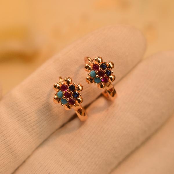 Beautiful Multi Stones Gold Plated Earrings for Girls/Women