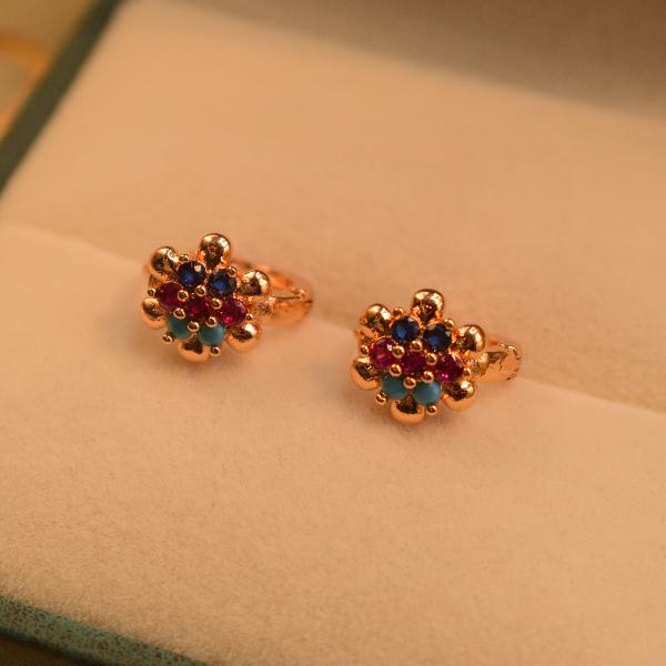 Beautiful Multi Stones Gold Plated Earrings for Girls/Women