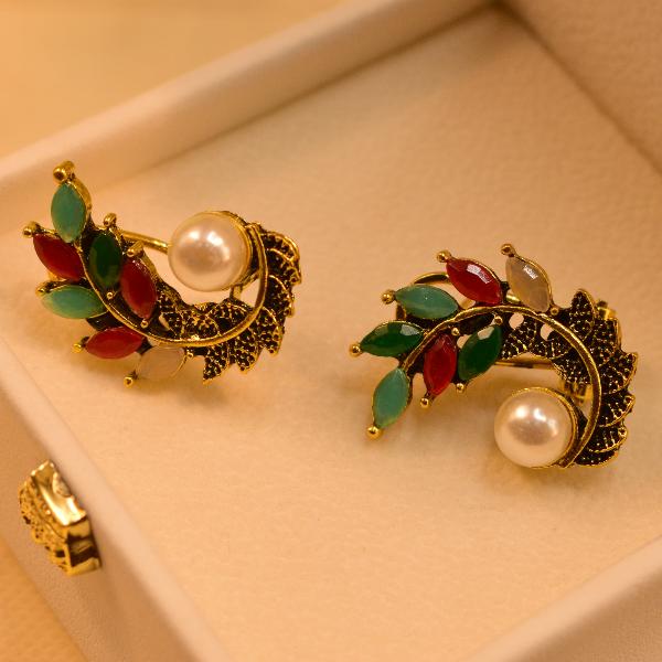 Gorgeous Unique Design Gold Plated Crystal Stones Earrings for Girls/Women