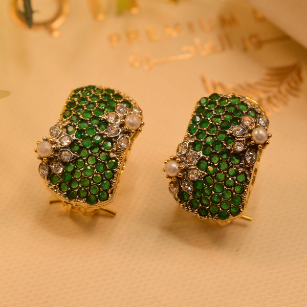 Luxury Unique Design Gold Plated Real Stones Earrings for Girls/Women