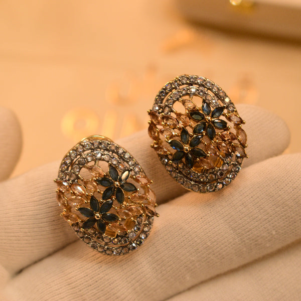 Stylish Design Gold Plated Crystal Stones Earrings for Girls/Women