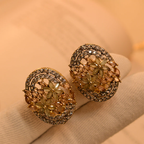 Stylish Design Gold Plated Crystal Stones Earrings for Girls/Women