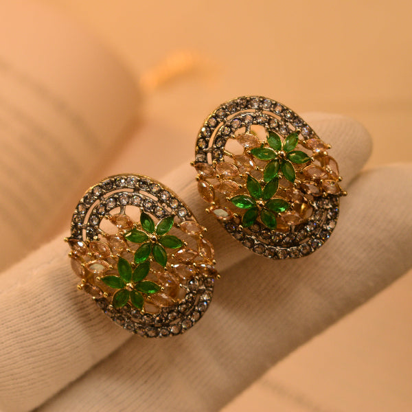 Stylish Design Gold Plated Crystal Stones Earrings for Girls/Women