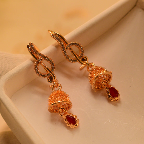 Gorgeous Unique Design Gold Plated Crystal Stones Earrings for Girls/Women