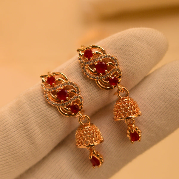 Fancy Unique Design Gold Plated Crystal Stones Earrings for Girls/Women