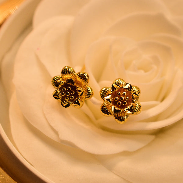 Luminous Flower Design Gold Plated Tops For Girls/women