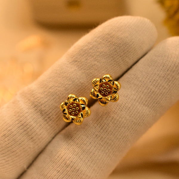 Luminous Flower Design Gold Plated Tops For Girls/women