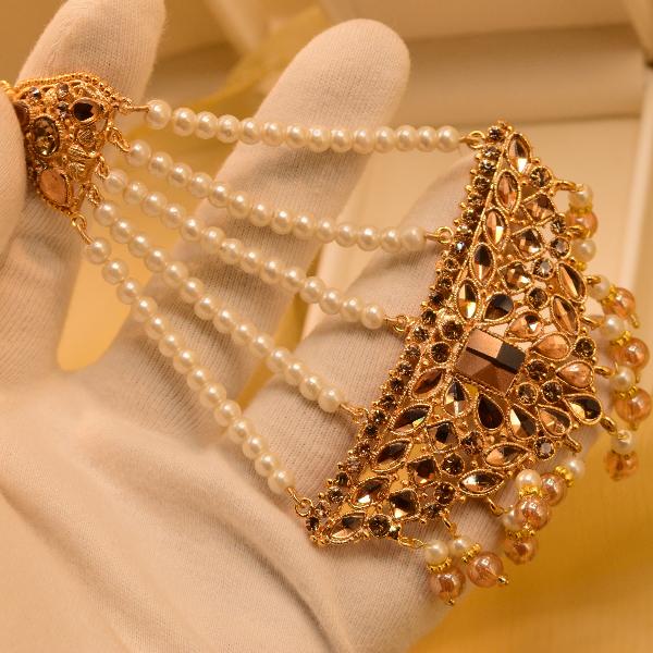 Stylish Unique Gold Plated Crystal Stones Jhumar for Girls/Women