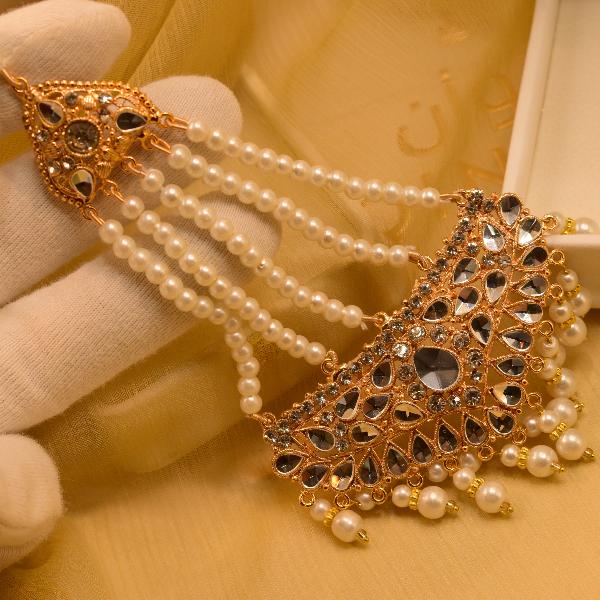 Fancy Unique Gold Plated Crystal Stones Jhumar for Girls/Women