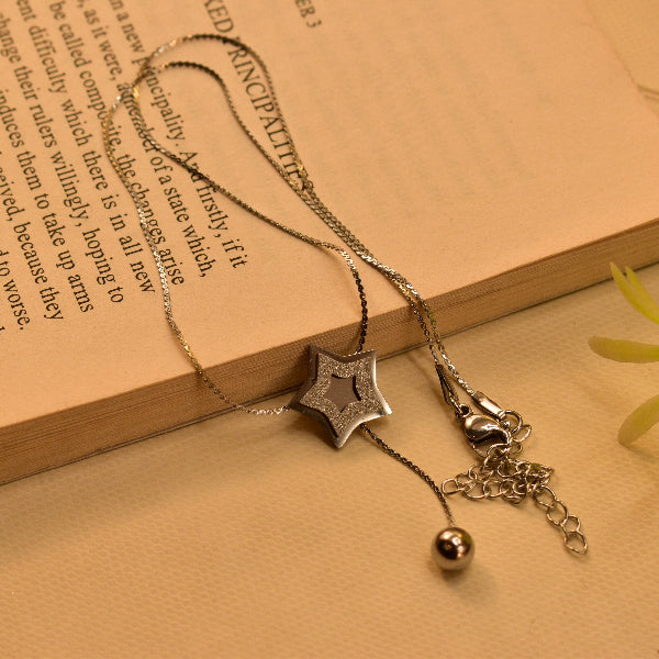 Fancy Unique Star Design Silver Plated Pendant for Girls/Women