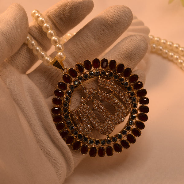 Stylish Design Gold Plated Real Stones Religious Pendant for Girls/Women