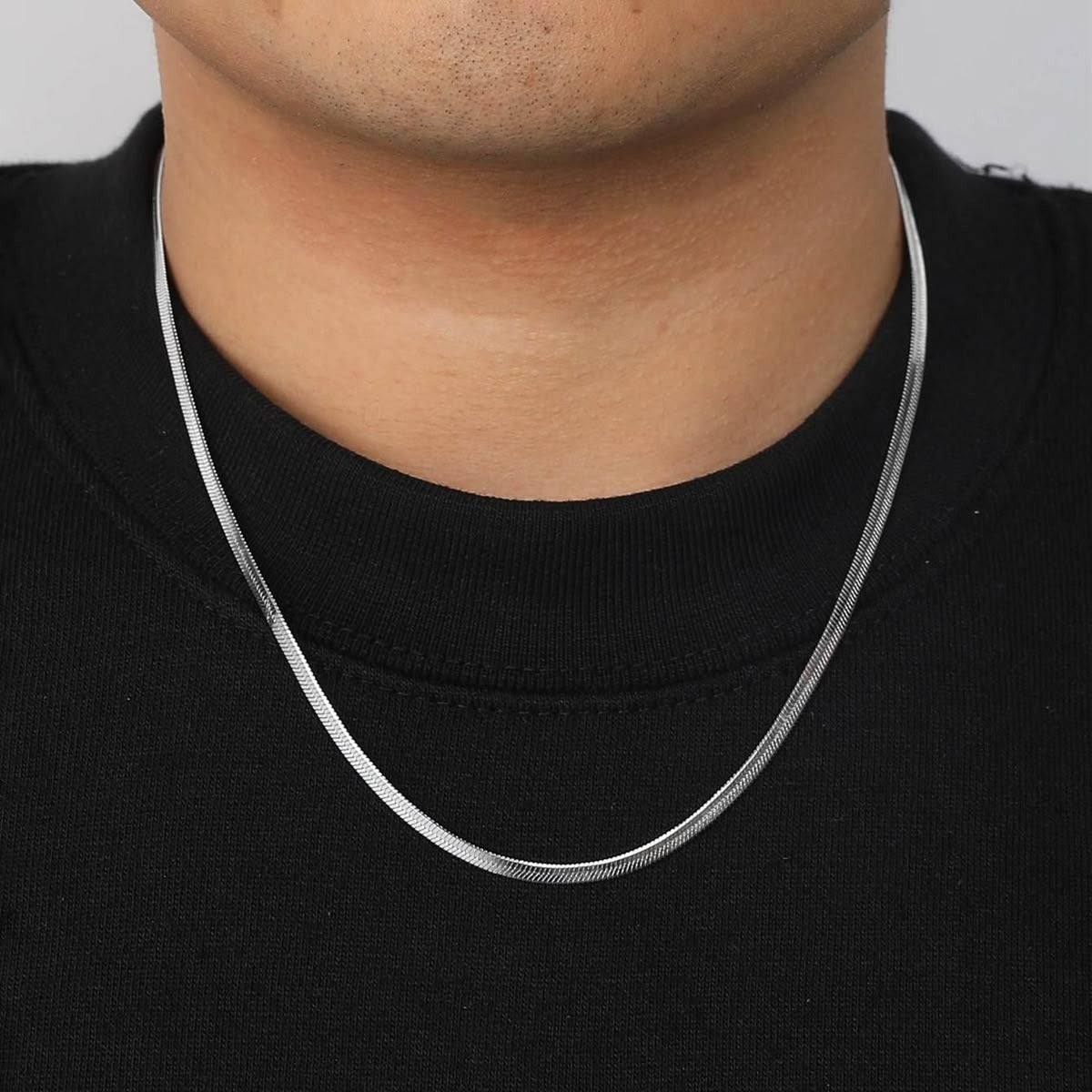 Gorgeous Unique Design Silver Plated 2mm 18 inch Snake Chain for Men