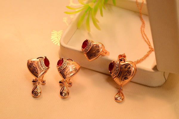 Stylish Heart Shape Necklace Set for Girls/Women