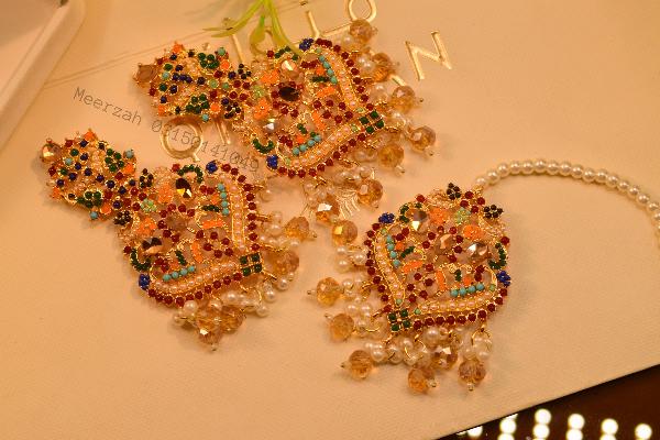 Glamorous Design Real Stones Gold Plated Earrings Set for Girls/Women