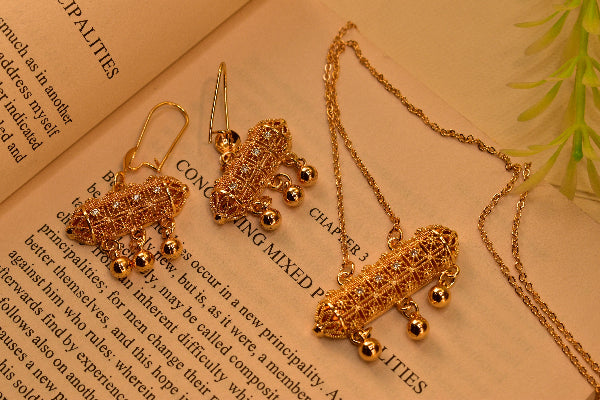 Luxury Unique Design Gold Plated Necklace Set for Girls/Women