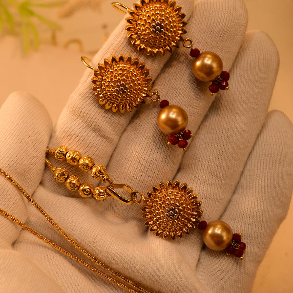 Elegant Unique Design 24K RP Gold Plated Necklace Set for Girls/Women