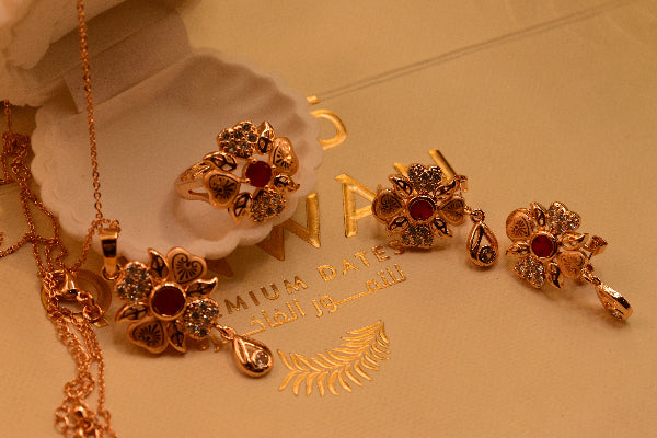 Charming Unique Design Gold Plated Crystal Stones Necklace Set for Girls/Women