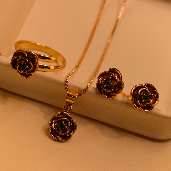 Charming Design Gold Plated Crsytal Stones Necklace Set for Girls/Women