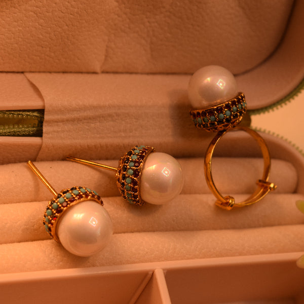 Charming Design Gold Plated Crystal Stones Necklace Set for Girls/Women