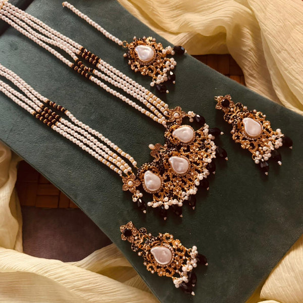 Charming Design Gold Plated Real Stones Necklace Set for Girls/Women