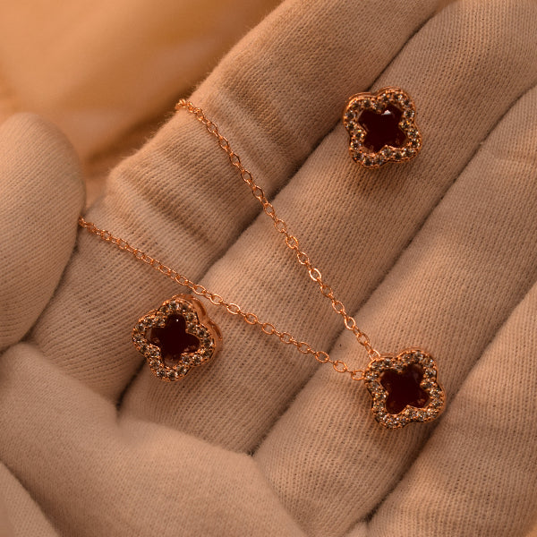 Elegant Design Gold Plated Crystal Stones Necklace Set for Girls/Women