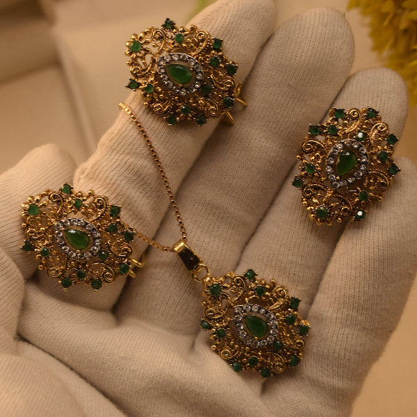 Charming Design Gold Plated Crystal Stones Necklace Set for Girls/Women