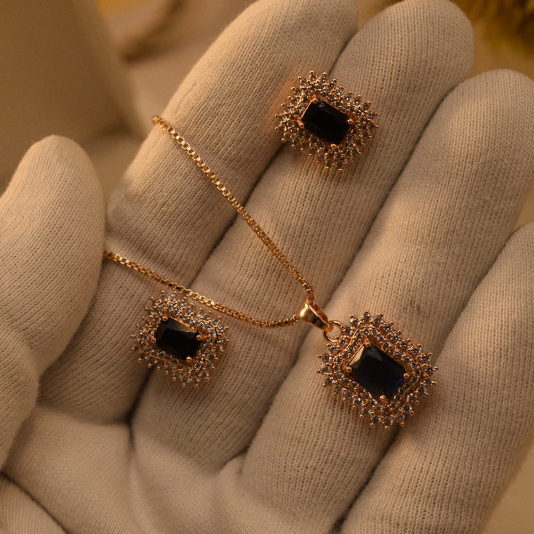 Beautiful Design Gold Plated Crystal Stones Necklace Set for Girls/Women