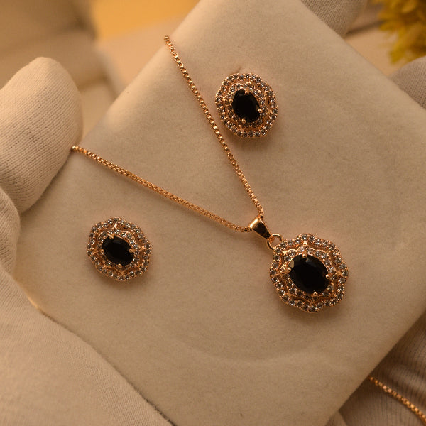 Luxury Design Gold Plated Crystal Stones Necklace Set for Girls/Women