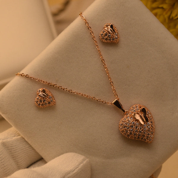 Charming Unique Design Gold Plated Crystal Stones Necklace Set for Girls/Women