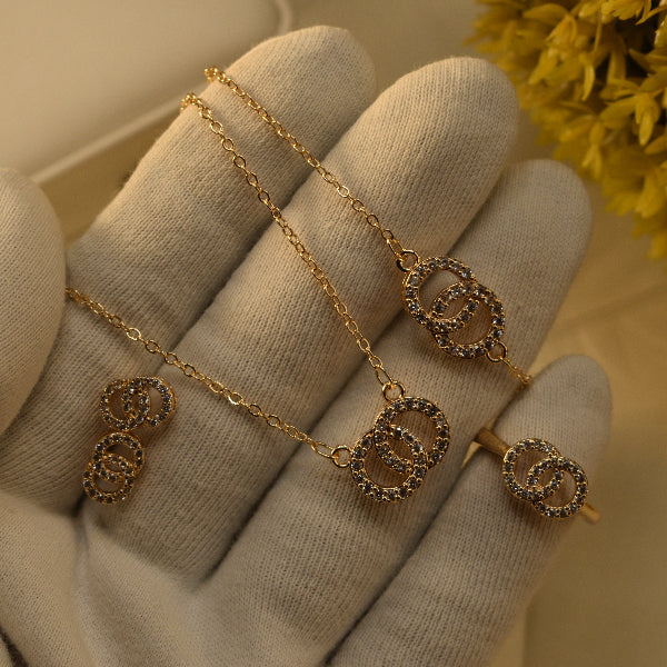 Charming Design Crystal Stones Necklace Set with Bracelet for Girls/Women