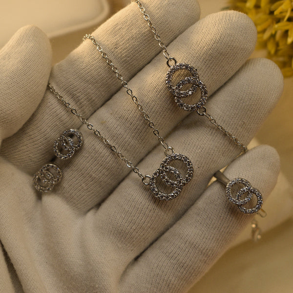 Charming Design Crystal Stones Necklace Set with Bracelet for Girls/Women