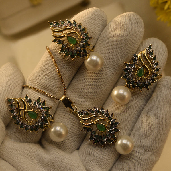 Elegant Design Gold Plated Crystal Stones Necklace Set for Girls/Women